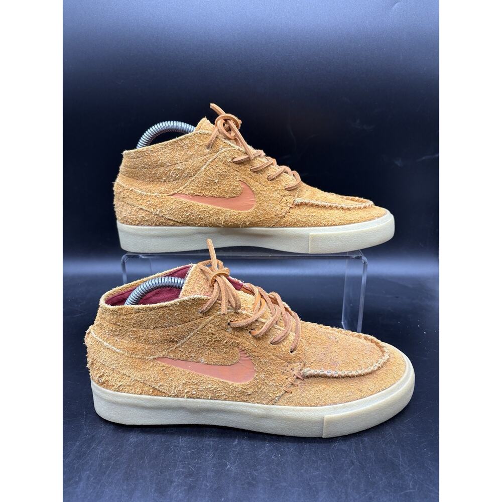 Nike Zoom Janoski Crafted SB Mid Suede Orange Tan Red Mens Size 7.5 AQ7460-887